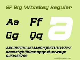 SF Big Whiskey Regular Version 1.1 Font Sample