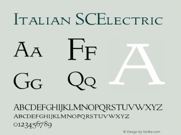 Italian SCElectric Version 001.000 Font Sample