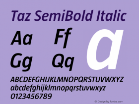 Taz SemiBold Italic OTF 3.001;PS 003.000;Core 1.0.34图片样张