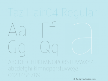 Taz Hair04 Regular OTF 3.001;PS 003.000;Core 1.0.34 Font Sample