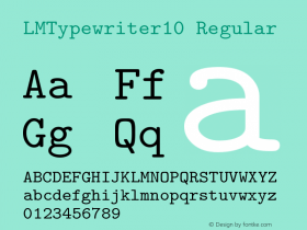 LMTypewriter10 Regular Version 0.92 Font Sample