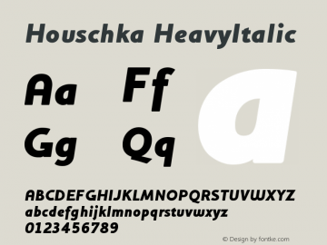 Houschka HeavyItalic Version 001.000图片样张