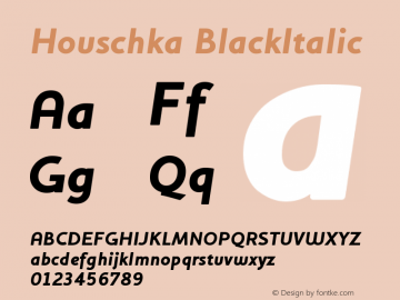 Houschka BlackItalic Version 001.000图片样张