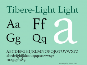 Tibere-Light Light Version 004.460 Font Sample