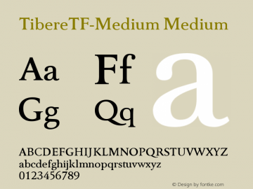 TibereTF-Medium Medium Version 004.460 Font Sample
