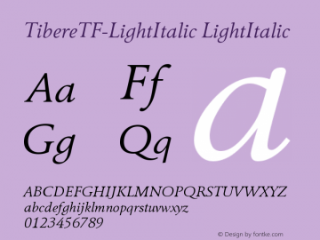 TibereTF-LightItalic LightItalic Version 004.460图片样张