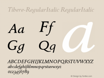 Tibere-RegularItalic RegularItalic Version 004.460图片样张