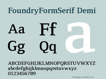 FoundryFormSerif Demi Version 001.000 Font Sample
