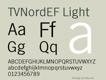 TVNordEF Light Version 001.000 Font Sample