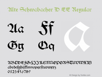 Alte Schwabacher D EE Regular Version 001.004 Font Sample