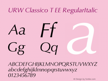 URW Classico T EE RegularItalic Version 001.004图片样张