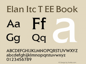 Elan Itc T EE Book Version 001.004 Font Sample