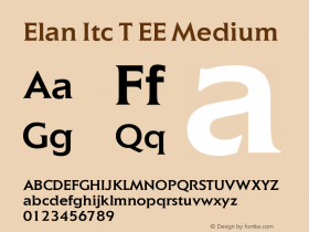 Elan Itc T EE Medium Version 001.004 Font Sample