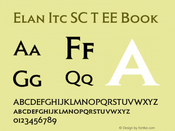 Elan Itc SC T EE Book Version 001.004 Font Sample