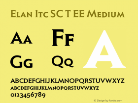 Elan Itc SC T EE Medium Version 001.004 Font Sample