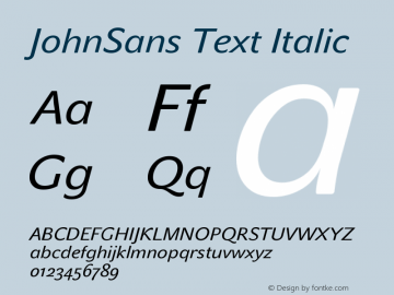 JohnSans Text Italic Version 001.000图片样张