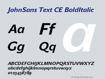 JohnSans Text CE BoldItalic Version 001.000图片样张