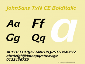 JohnSans TxN CE BoldItalic Version 001.000图片样张