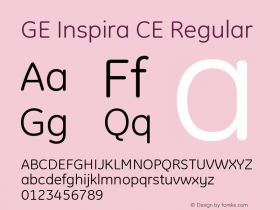 GE Inspira CE Regular Version 001.000 Font Sample