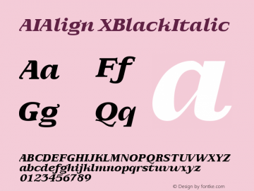 AIAlign XBlackItalic Version 001.000图片样张