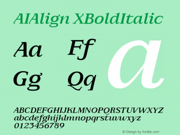 AIAlign XBoldItalic Version 001.000图片样张
