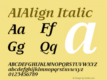 AIAlign Italic Version 001.000图片样张