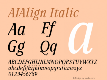 AIAlign Italic Version 001.000图片样张