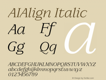 AIAlign Italic Version 001.000图片样张