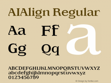 AIAlign Regular Version 001.000 Font Sample