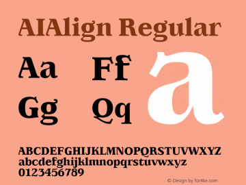 AIAlign Regular Version 001.000 Font Sample