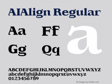 AIAlign Regular Version 001.000 Font Sample