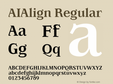 AIAlign Regular Version 001.000 Font Sample