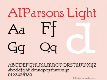 AIParsons Light Version 001.000 Font Sample