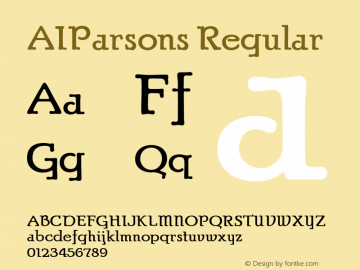 AIParsons Regular Version 001.000 Font Sample