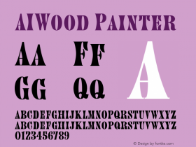 AIWood Painter Version 001.000 Font Sample