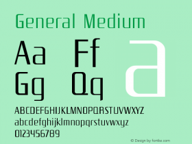 General Medium Version 001.000 Font Sample