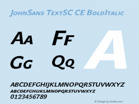 JohnSans TextSC CE BoldItalic Version 001.000 Font Sample