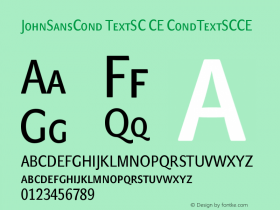 JohnSansCond TextSC CE CondTextSCCE Version 001.000图片样张