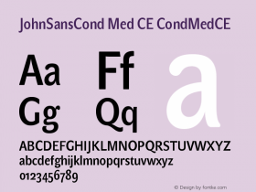 JohnSansCond Med CE CondMedCE Version 001.000图片样张