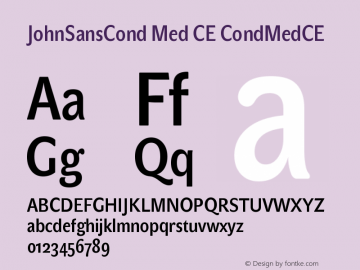 JohnSansCond Med CE CondMedCE Version 001.000 Font Sample