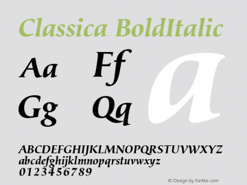 Classica BoldItalic Version 001.000图片样张