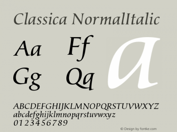 Classica NormalItalic Version 001.000图片样张