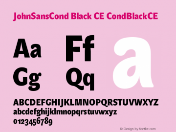 JohnSansCond Black CE CondBlackCE Version 001.000图片样张