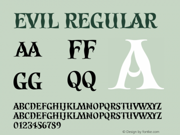 Evil Regular Version 001.000 Font Sample