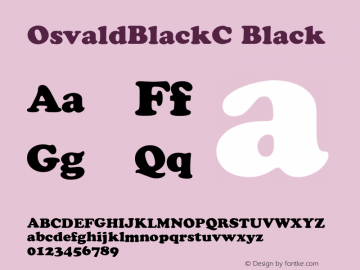 OsvaldBlackC Black Version 001.000 Font Sample