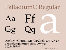 PalladiumC Regular Version 001.001 Font Sample