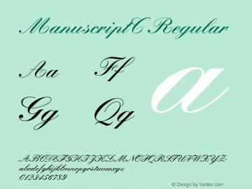 ManuscriptC Regular Version 001.000 Font Sample