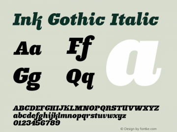 Ink Gothic Italic 001.000图片样张