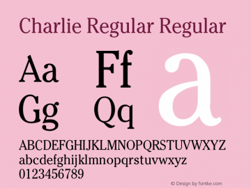 Charlie Regular Regular Unknown Font Sample
