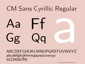 CM Sans Cyrillic Regular Version 001.001 Font Sample